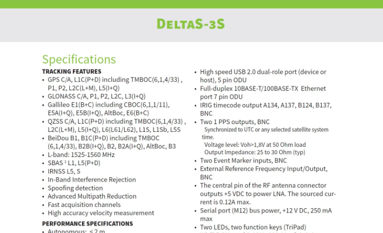 DeltaS-3S Specs